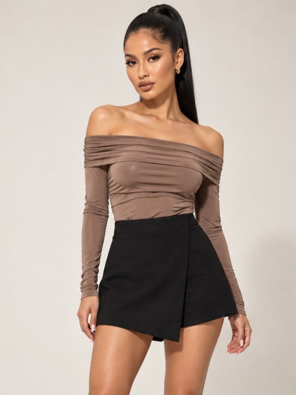 Akira Luxxel Black Envelope High Waist Skort